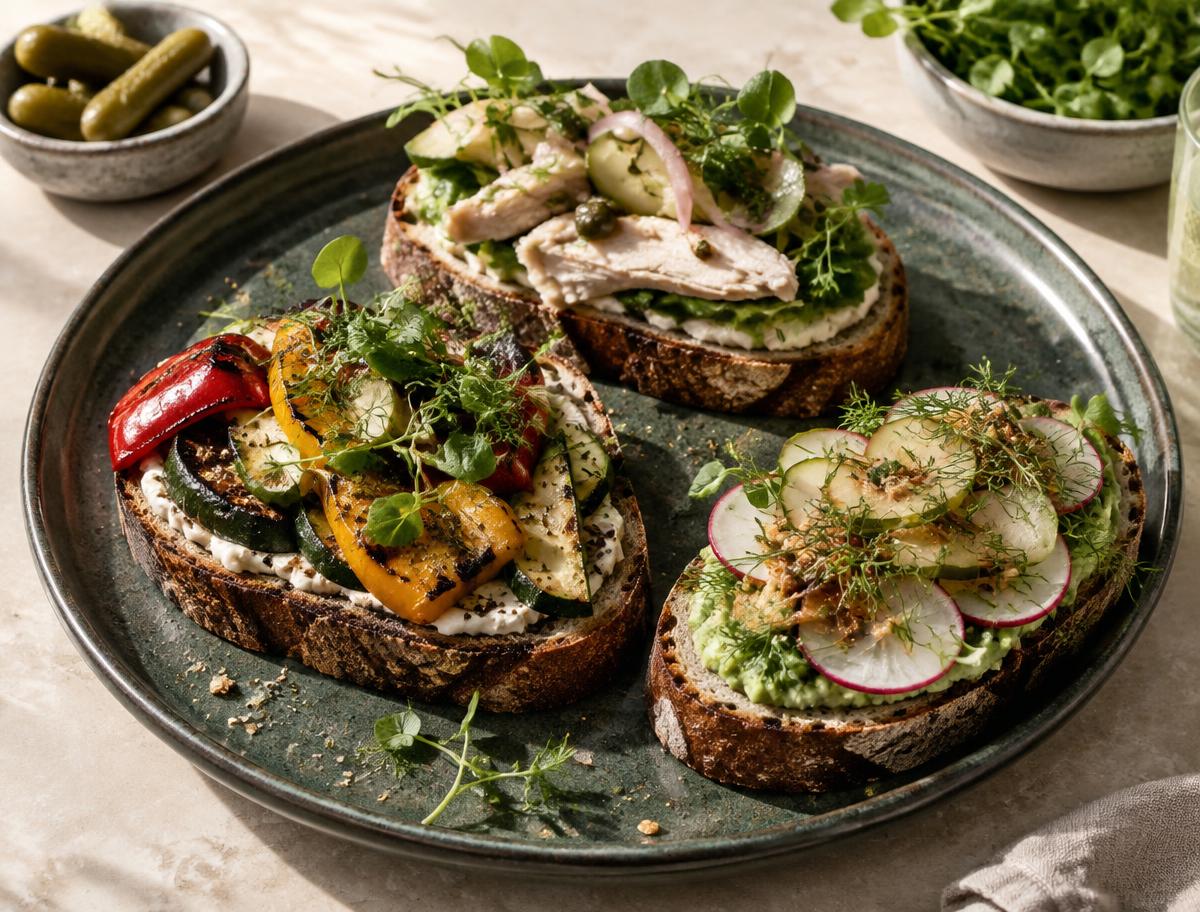 Frisklavede sandwich med grønt og urter